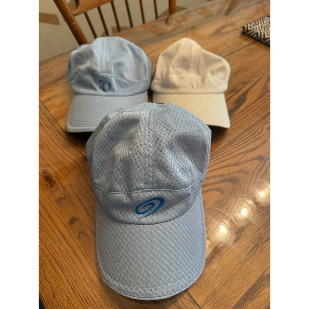 Pearl Izumi Nautilus Hat Bundle Women OS Blue White Mesh Cycling Running Caps